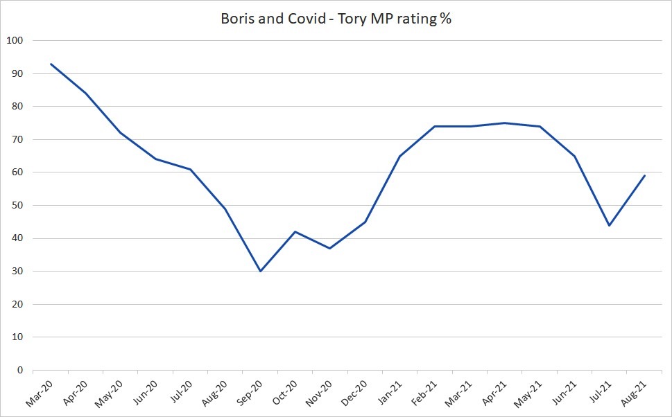 Boris and Covid - Tory MP rating - August 2021 - enlarge
